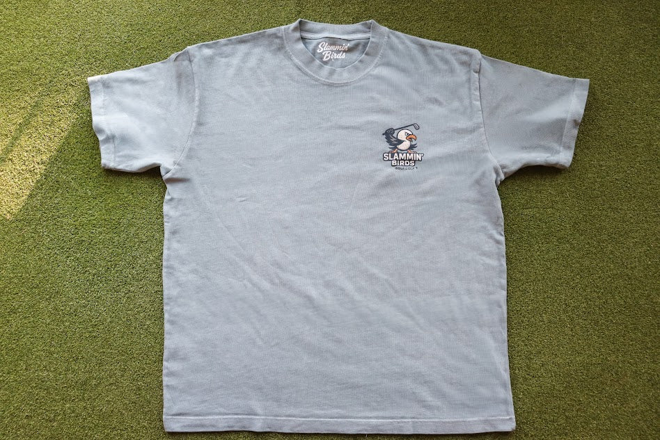Slammin' Birds Tee- Dusty Blue