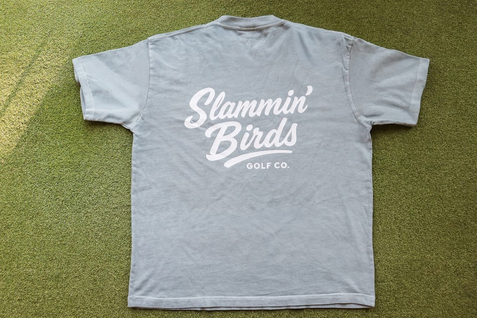 Slammin' Birds Tee- Dusty Blue